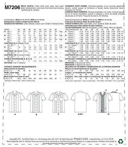 McCall's Patterns M7206 Men's Shirts Sewing Template, MZZ (42-44-46-48) - Thumbnail 6