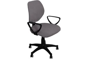Chair Cover for Office Chair, Fleece Split Swivel Design with Full 360 Protection, Elastic Strap Bottom for Secure Fit, Compa