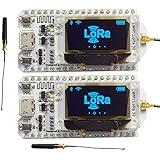 2Sets 868MHz-915MHz SX1276 ESP32 WiFi Bluetooth LoRa Module Development Board with 0.96 OLED Display &amp; Antenna Transceiver IOT for Arduino LoraWan Internet of Thing WIshioT