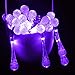 Solar Fairy Garden Lights, Satu Brown 21ft 30 LED Outdoor Water Drop String Waterproof Decorative Lighting for Home, Patio, Yard, Christmas Tree, Parties (Purple)