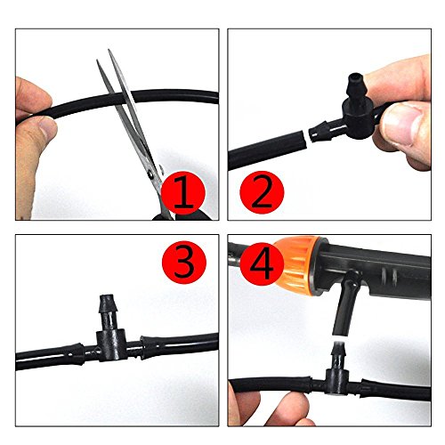Boruit DIY 25m Auto Drip Irrigation Kit with Timer,Plant Garden Watering Kit Gardening Drip Watering Irrigation System for Flower Bed Patio Garden Greenhouse Plants