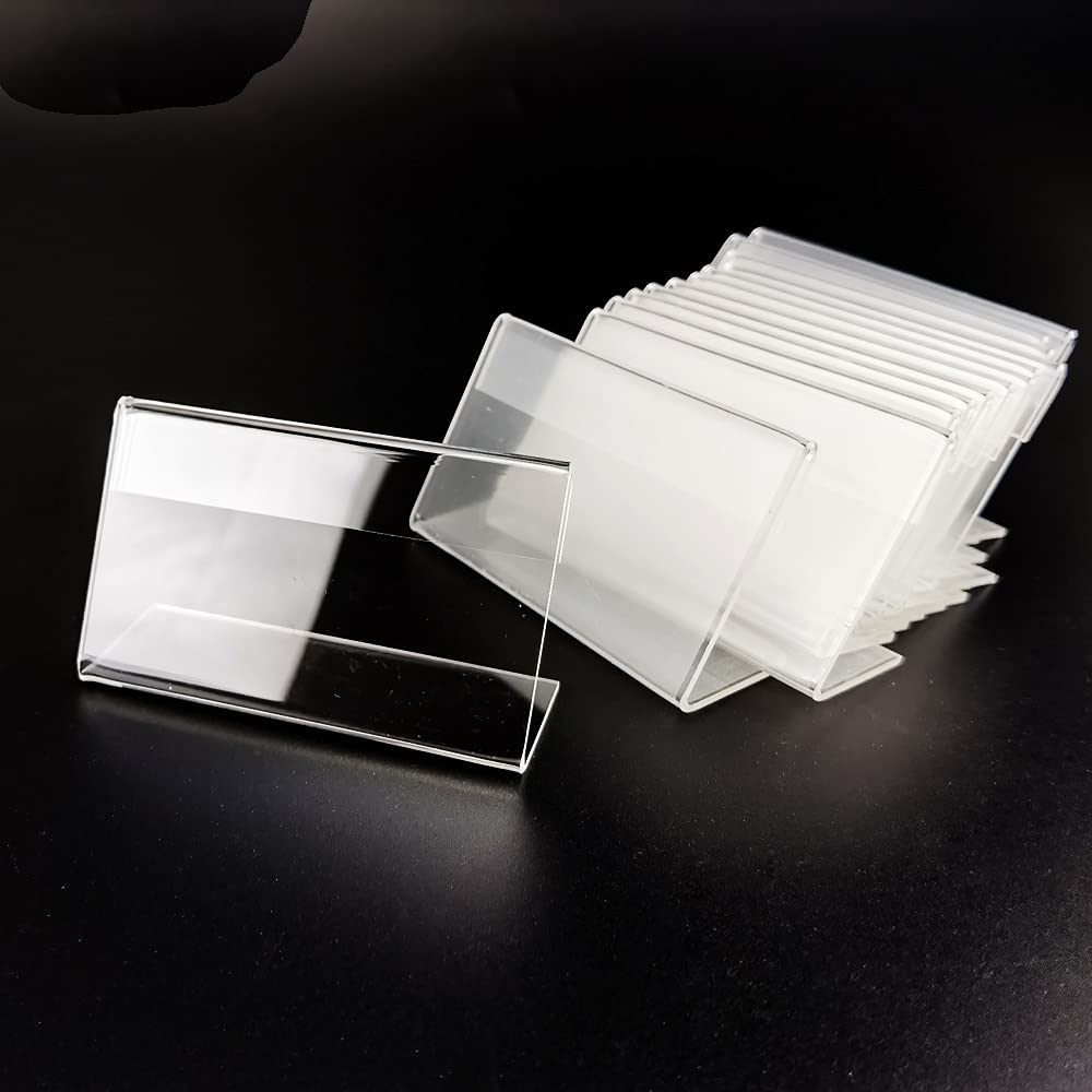 Earlywish Acrylic Sign Display Holder Price Name Card Label Stand 55x85mm, 20pcs/pk