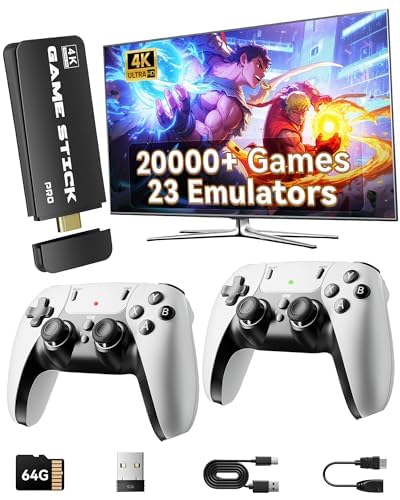 Photo 1 of 2025 Retro Gaming Console Pro 4K HDMI with 20,000+ Built-in Classic Video Games, Retro Game Stick with 23 Emulators Plug & Play TV Video Gaming Stick with 64GB Memory