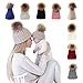 Winter Ball Warm Hat, Womens Super Soft Warm Faux Fur Pompom Knit Beanie Hat White 56-59cm
