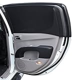 Babyluvs Premium Universal Fit Car & SUV Sunshade Sox, Sun Shades Protector, Protects Baby, Older Children And Pets By Filtering 80% Of Harmful UV Rays (Set of 2) Black