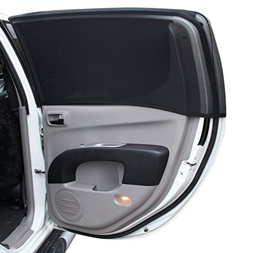 Babyluvs Premium Universal Fit Car & SUV Sunshade Sox, Sun Shades Protector, Protects Baby, Older Children And Pets By Filtering 80% Of Harmful UV Rays (Set of 2) Black