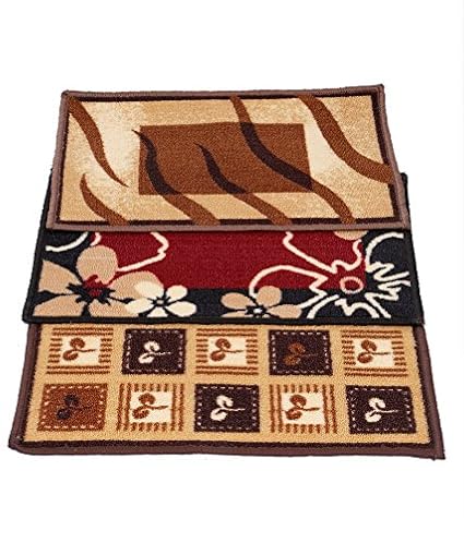 Kuber Industries 3 Piece PVC Door Mat Set - 21 x 14, Multicolour