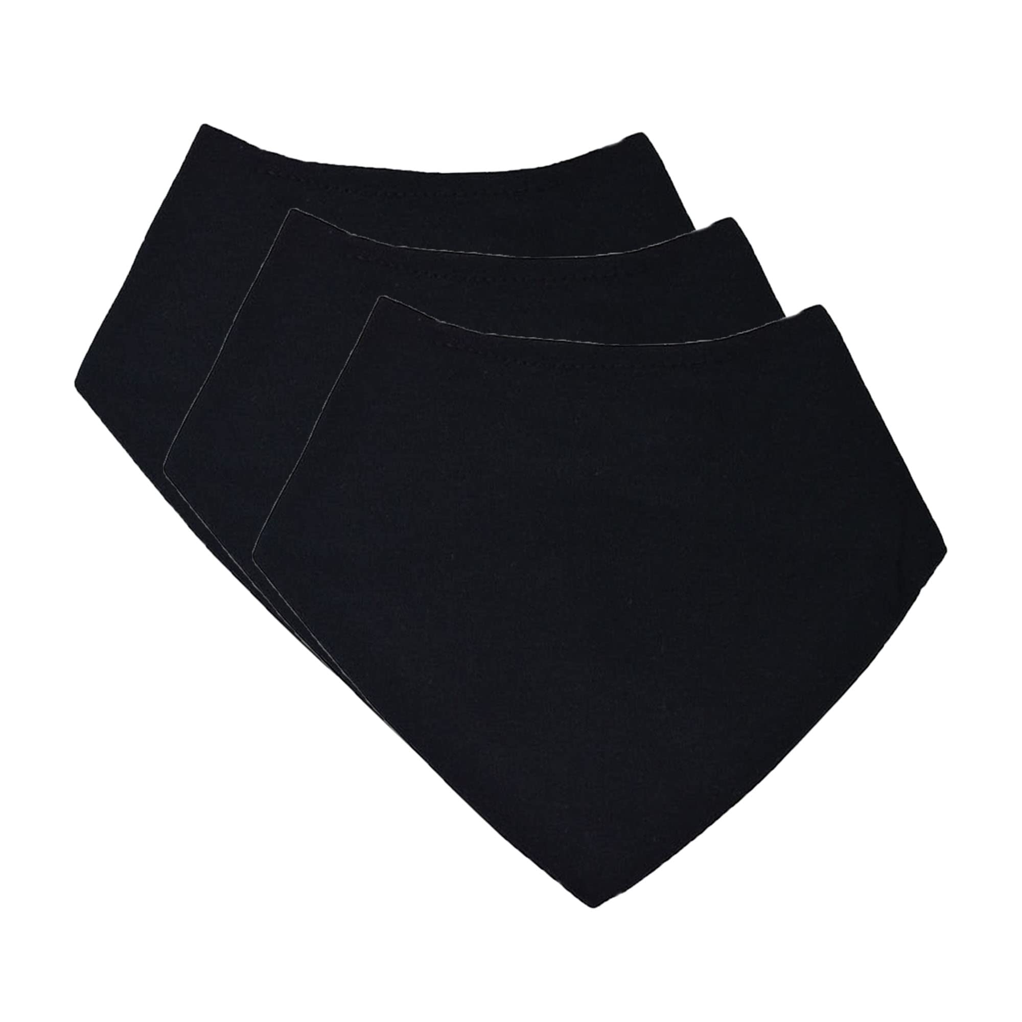 Royal Icon Baby Bandana Bibs - Stylish and Functional Dribble Bibs 0-6 months - Soft and Absorbent - Perfect for Newborn Boys and Girls Set of 3/6/12Pc (3 x Black)