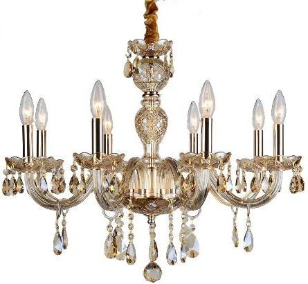 Aves Gloria-8CPG 8 Arm Chandeliers, Champagne