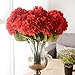 Youngman 5 Heads Hydrangea Beautiful Artificial Flower Bunch Bouquet Home Wedding Decor (Red)