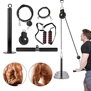 Ajfashion 15 STKS Onderarm Pols Roller Trainer Arm Kracht Training Oefening met Heavy Duty Katrol Systeem voor LAT…