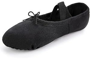 VINGT ANS Ballet Canvas Shoes Split Sole with Tie Dance Slippers for Toddler/Little Kid/Big Kid/Women