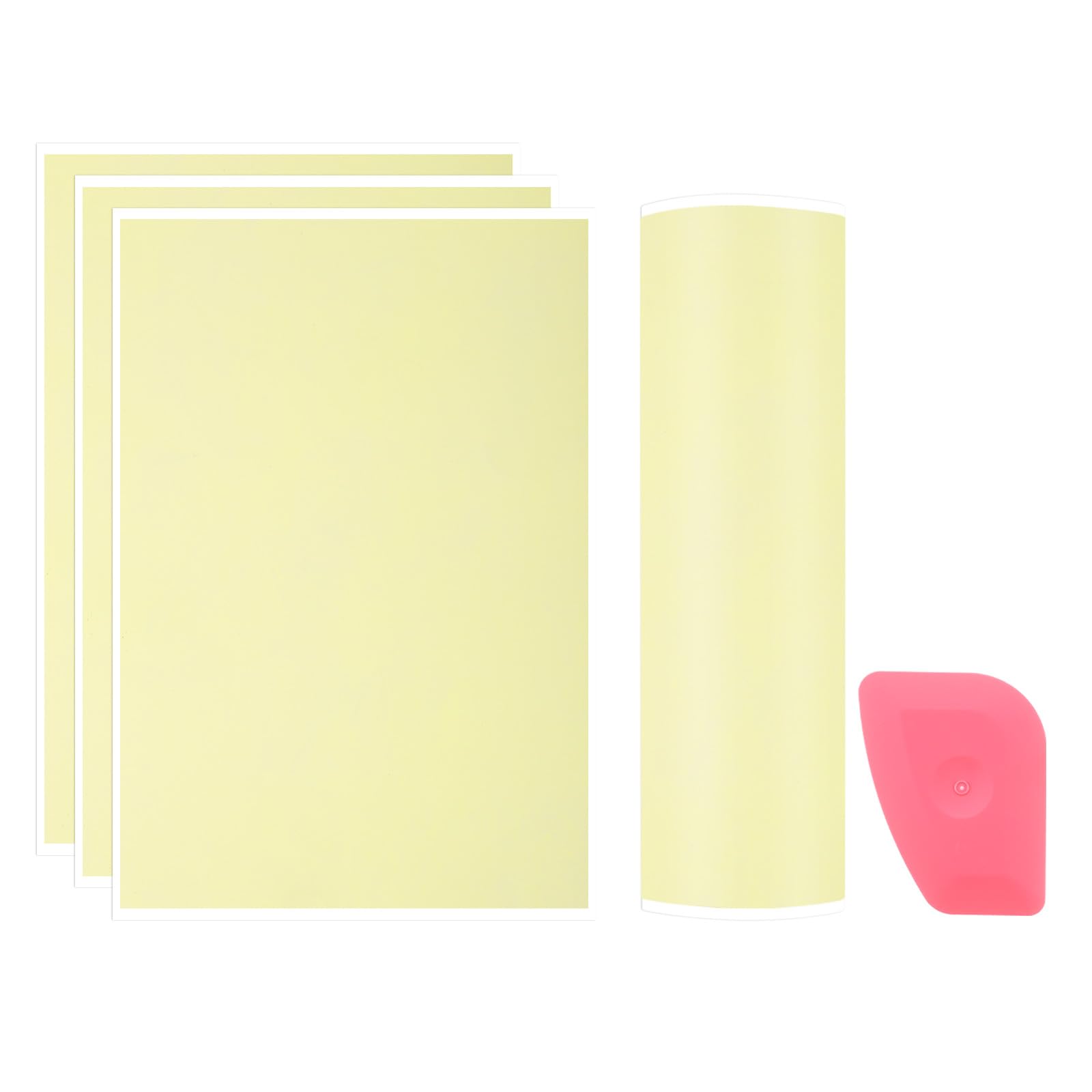 PATIKIL 15.3x10.4 Inch Laser Engraving Paper, 4 Pcs Laser Engraving Marking Color Paper with Red Scraper for Fiber Laser Marking and Engraving on Metal Ceramics Glass, White