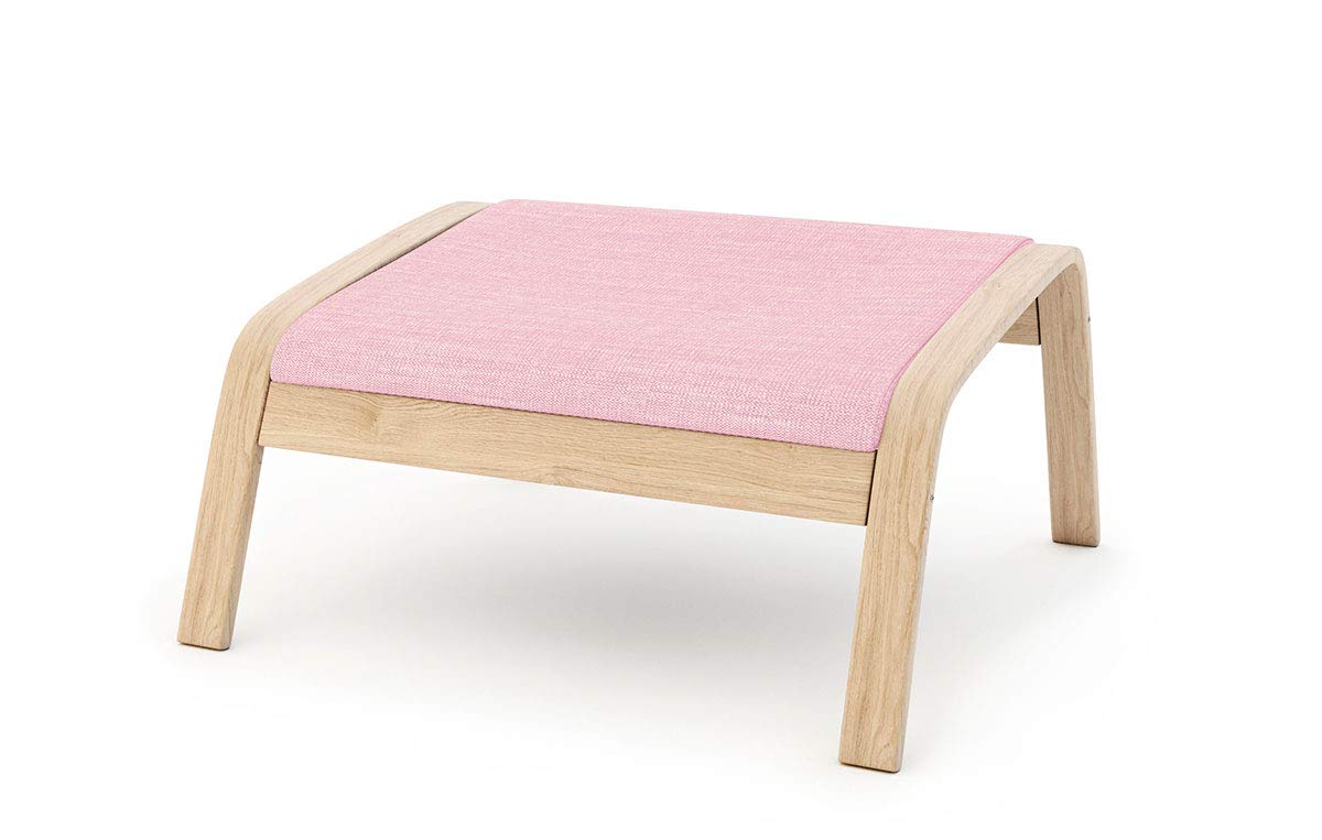 Vinylla Armchair Replacement Cover Made for Ikea Poang Chair (Footstool Design 1, Polyester - Pink)
