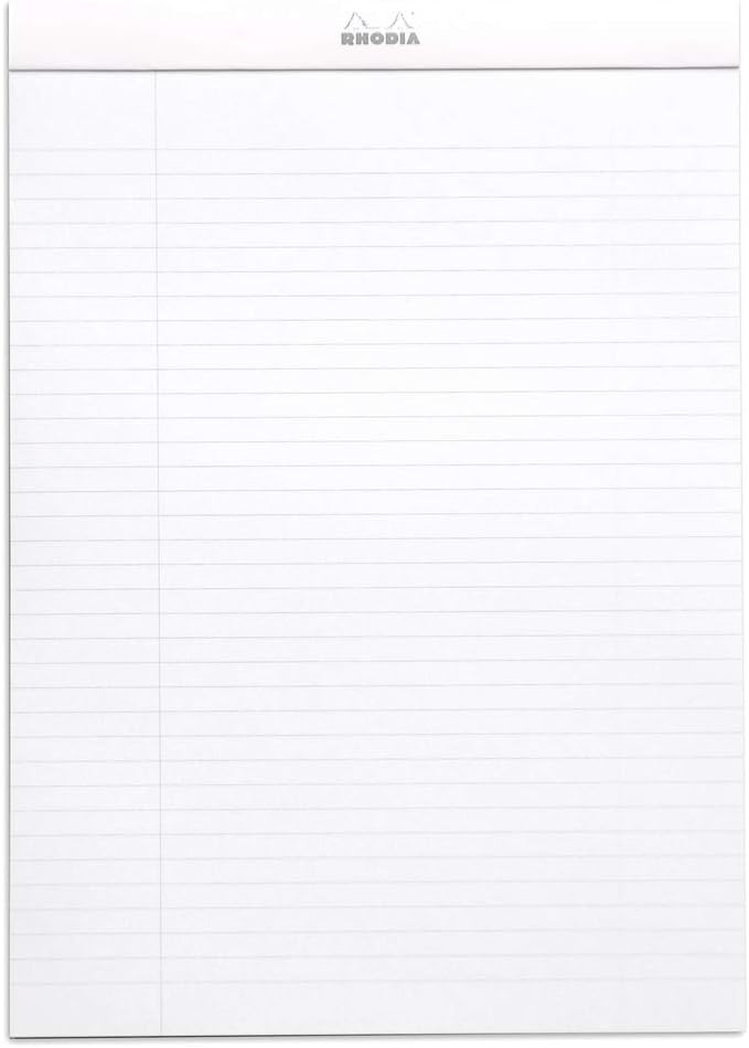 RHODIA 18601C, Stapled Notepad N°18 White, A4, Lined, 80 Detachable Sheets, White Clairefontaine Paper 80 g/m, Soft - Image 4