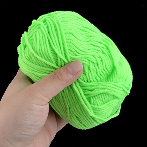 uxcell Family Handmade Crochet Scarf Hat Sweater Slipper Shawl Yarn String 100g 2pcs Fluorescent Green