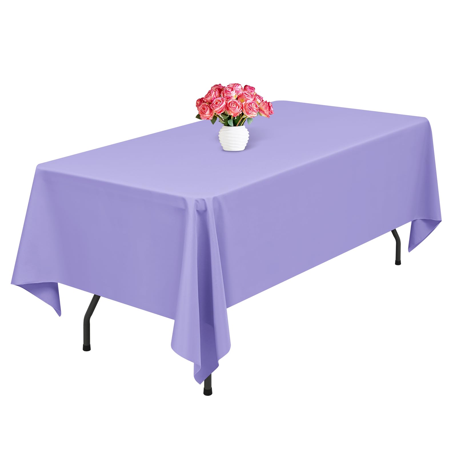 Lumaycens 1 Pack Lavender Polyester Tablecloths,60 x 102 Inch for 6ft Rectangle Table Cloth Washable and Reusable Stain and Wrinkle Resistant for Wedding Party Banquet Camping Restaurant Decoration — image 1