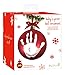 Tiny Ideas Christmas Baby's Handprint Ball Ornament, Included Paint for Baby Print, Newborrn Holiday Keepsake Gift, DIY Classic Hanging Bauble, Red