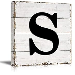 Canvas Wall Art English Letter Wood Background Home Wall Decorations for Bedroom Living Room Paintings Canvas Prints Framed - 12x12 inches