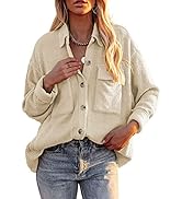 Bdcoco Womens Corduroy Jackets Long Sleeve Boyfriend Button Down Oversized Coat Outwear