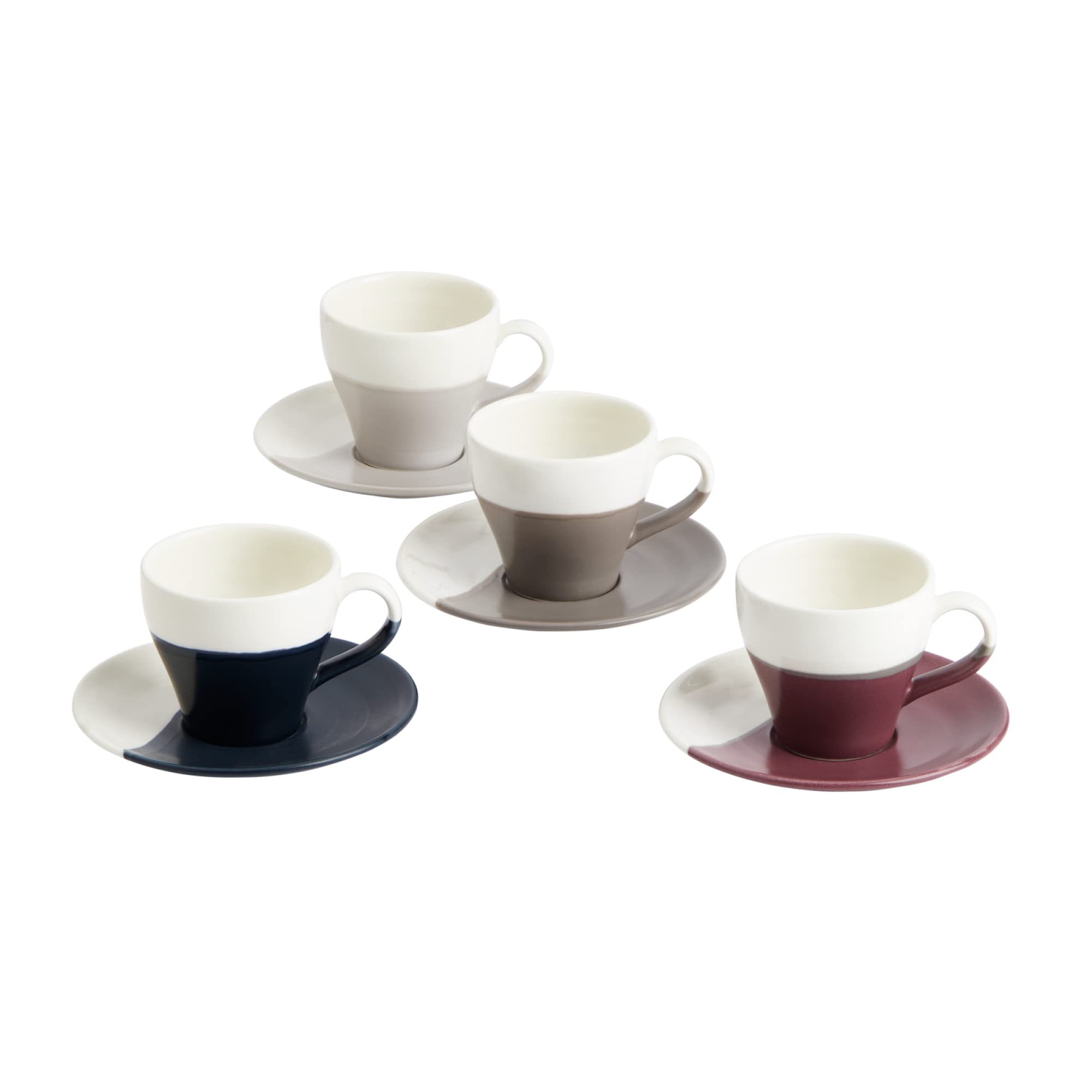 Royal Doulton Coffee Studio Espresso Set of 4 Cup & Saucers, 4 Count (Pack of 1), Mixed, 3.7Fl oz Image