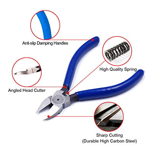 Seitenschneider, ALEENFOON 160mm 6.3 Zoll Drahtschneider Zange Kabelschneider Seitenschneider mit Federbelastetem… – Bild 4
