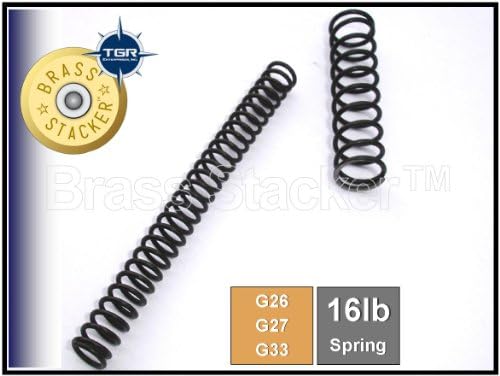 Brass Stacker GLSC16 ISMI Recoil Spring for Glock Sub Compact Frame Pistols, Black