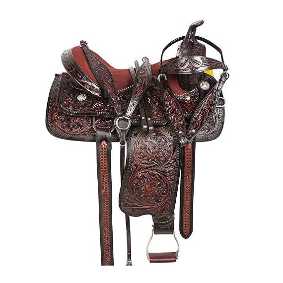 COMFYTACK-M1-18-Western-Leather-Barrel-Racing-Trail-Pleasure-Horse-Saddle-with-TACK-Set