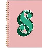 ShowDraven Vintage Initial Letter S Notebook, Personalized Gifts Notebook, Custom Notebook Journals for Writing, Customized Gifts, Monogrammed Gifts for Women, Hardcover Spiral Notebook 5.5 x 8.3