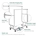TomCare Garment Rack Double Clothes Racks Adjustable Clothing Rack Extensible Clothes Hanging Rack Commercial Grade Garment Rolling Racks for Hanging Heavy Duty Stainless Steel Garment Rack on Wheels