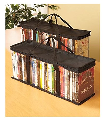 Set of 2 Durable DVD Clear Storage Bags | Holds 40 DVD's Each | By Trenton Gifts