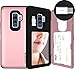 Galaxy S9 Plus, SKINU S9 Plus Wallet Charger Dual Layer Hidden Credit [S9 Plus Card Case] Holder ID Slot Card Case with Inner USB Type C Adapter and Mirror for Samsung Galaxy S9 Plus(2018)- Rose Gold