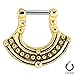 Tribal Pattern 16GA Septum Clicker Ring Gold Tone