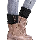 Coromose 2015 Jacquard Knitted Cuffs Toppers Liner Boot Leg Warmers Socks (New-Black)