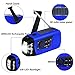 IntiPal 2000mAh, Emergency Solar Hand Crank FM Radio, MP3 Player, Flashlight, Smart Cell Phone Charger w/ USB Cable (Blue)