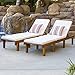 Best Choice Products Outdoor Patio Poolside Furniture Set of 2 Acacia Wood Chaise Lounge