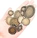 All In One 20pcs Mixed Cabochon Frame Setting Tray Pendant for DIY Jewelry Making (Antique Bronze)