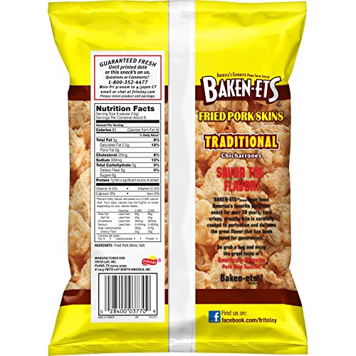 Baken-ets Traditional Fried Pork Skins (Chicharrones), 3 Ounce