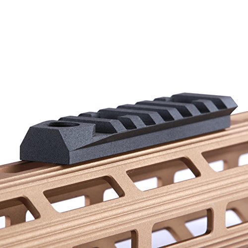 TuFok M-lok Picatinny Rail Aluminum - M lok Picatinny Rail Section, Rifle Rail Mount Adapter with 3/8" QD Sling Swivel Socket(for Two Point Sling)(7-Slot,Black)