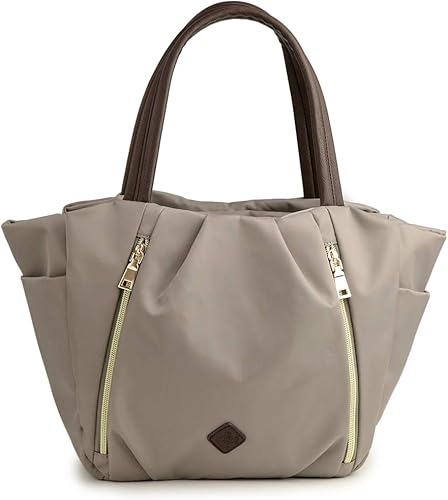 Amazon プラグマ Pragma きれいめナイロン タックトートバッグ 軽量 多機能トートバッグ グレー トートバッグ