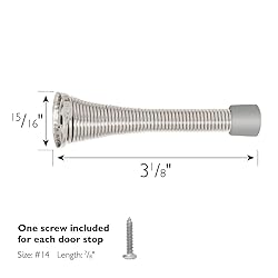 Spring Door Stop Wall Protector with Rubber