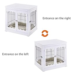 unipaws Furniture Style White Dog Crate for Medium
