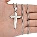 FIBO STEEL 4MM Stainless Steel Cross Necklace for Men Women Chain Necklace, 24 inches