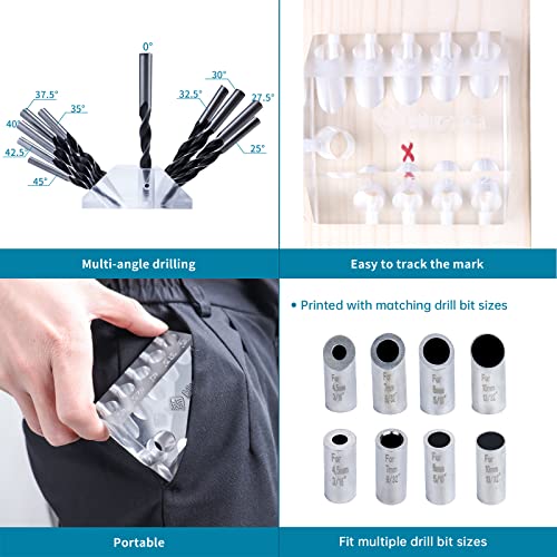 Muzata Upgraded Multi Angle Drill Guide Fit 25 30 35 40 45 90 Degree