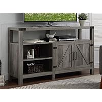 Home Accent Furnishings New 58 Inch Wide Barndoor Highboy Television Stand (58 Inch, Grey Wash)