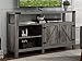 Home Accent Furnishings Tucker 58 inch Barndoor Highboy TV Stand in Grey Wash