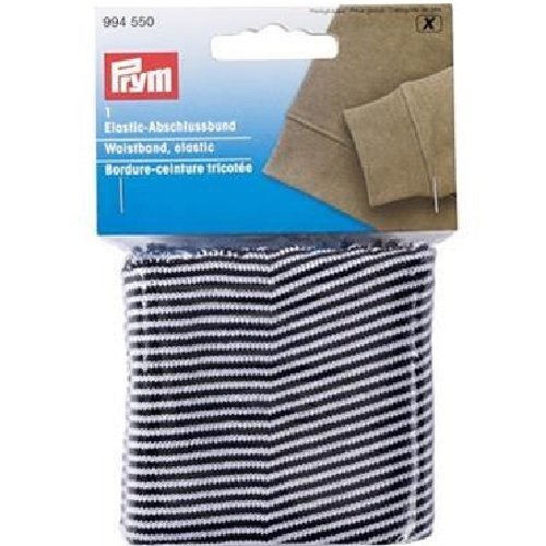 Prym Waistband Elastic Narrow Stripes, Polyester, Black/White, 13.4 x 9.3 x 3 cm