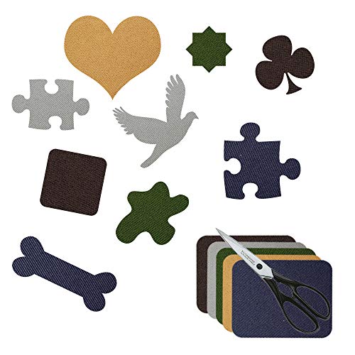 Iron on Patches Repair Kit 20 Pieces for Fabrics Clothing Jeans,5 Colors,4.9" x 3.7"