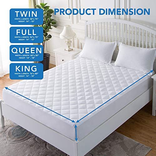 image for CALM NITE Waterproof Quilted Mattress Protector Full Size Ultra-Soft, 