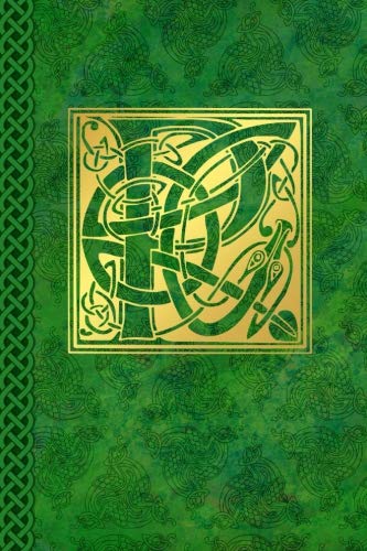 Celtic Letter P Vintage Irish Monogram Journal: Green Gold Celtic Knot Name Initial Diary Blank Line by Celtic Connections